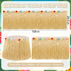 Gold Natural Hawaiian Grass Table Skirt Luau Party Decoration