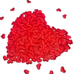 Heart Shape padded satin petals  Scatter for Valentine’s Day Wedding Decorations