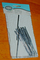 Make ‘N Mold ~ WEDDING FAVOR BAGS 25 CT – Clear/White Swirls, Silver Ties #W5040
