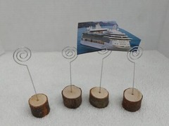 Table Number/Card Holder Metal & Wood Base Set Of 4 Wedding Party Boho Farmhouse