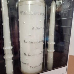 Wilton Wedding Ceremony Unity Candle Set Elegant «With This Ring I Thee Wed»
