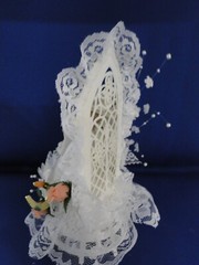 New Western Bride & Groom & Cowboy Hat, Chapel Window, Wedding Caketop, #119