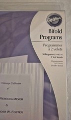 Wilton Bi-fold Programs~50 sheets~»White Simple Yet Elegant»~unused