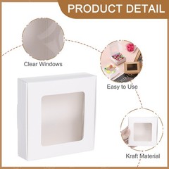 16Pcs Kraft Soap Boxes 4.1″ x 4.1″ x 1.2″ Mini Kraft Treat Boxes White