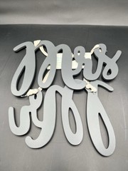 Mr & Mrs Wood Cut Words Sign Wedding 2 Pieces – Black- Chalkboard