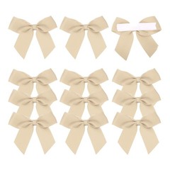 12 Pack Mini Grosgrain Ribbon Bow 2″ Self Adhesive Flower Bows Taupe