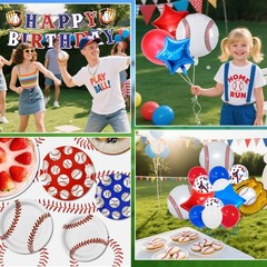 185 Pcs Baseball Party Decorations Baseball Birthday Party Decorations Serves…