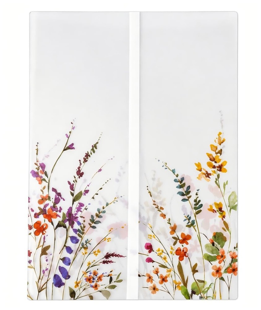 Puremigo 50 Pack Wildflower Printed Pre-Folded Vellum Jackets for