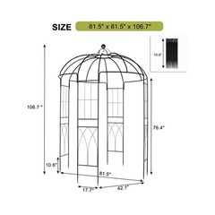 Outvita Garden Arch Arbor, Heavy Duty Metal Pergola Pavilion Trellis Birdcage…