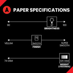 White 8.5” x 11” Cardstock Paper, 120 Lb, 325 GSM 1 Ream | 150 Sheets,