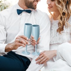 Acrylic Champagne Flutes Toasting Glasses Unbreakable Mimosa Bar 10 Blue
