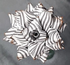 Handmade Paper Flower on stem (Gray Pattern No.2) for Wedding, St. Valentine’s