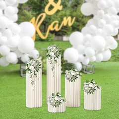 Cardboard Flowers Stand 110lbs-Load Cylinder Flower Stand 5pcs for Wedding/Party