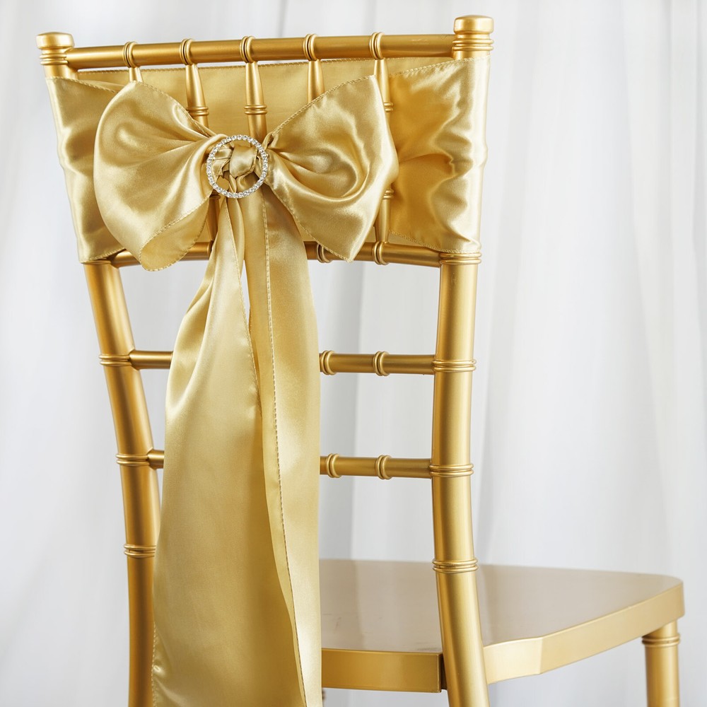 10 Champagne Satin CHAIR SASHES Ties Bows Wedding Party Reception Decorations