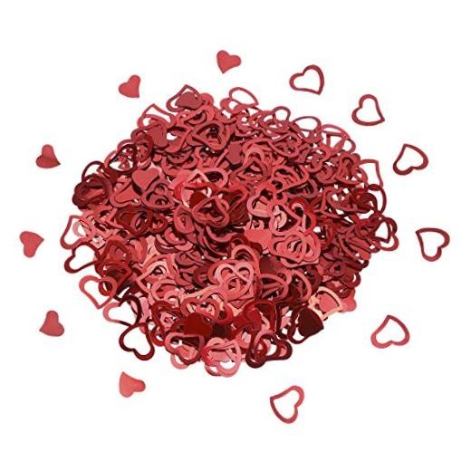 ONLYKXY 1200Pcs Love Heart Shaped Confetti, Table Wedding Decoration, Red