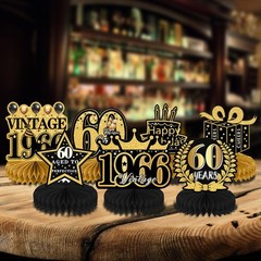 Refavor 9Pcs 60th Birthday Party Decorations – Black Gold