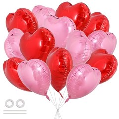 30Pcs 18 Inch Red Pink Heart Balloons Valentine’s Day Heart 30pcs-pink Red