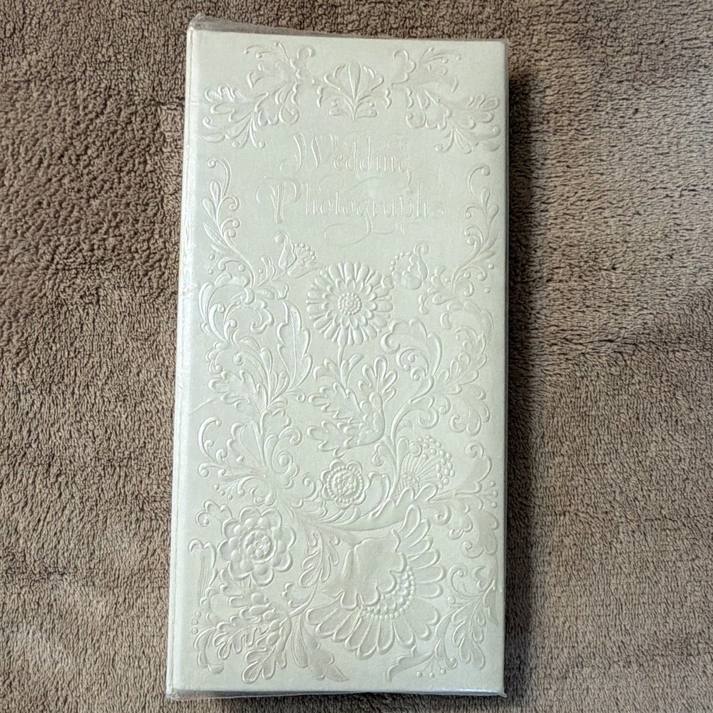 Vintage Hallmark Wedding Photo Album Original Slipcover Floral Embossed
