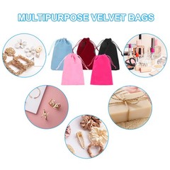 8Pcs Velvet Gift Bags 7 x 9″ Velvet Drawstring Jewelry Pouches Light Blue