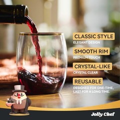 12 Pack 12oz Gold Plastic Wine Glasses Stemless, Gold Gold(12oz-12pack)