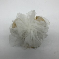Vintage 60s Wedding Cake Topper Coast Novelty Co Bells Flowers Tulle Gold 6 inch