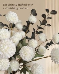 Fake Flowers for Vase–10 Pcs Silk Mini Chrysanthemum Artificial Flowers White