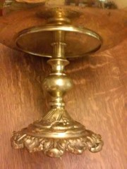Brass Pedestal Wedding Vase/Fruit Bowl Compote Chrysanthemum