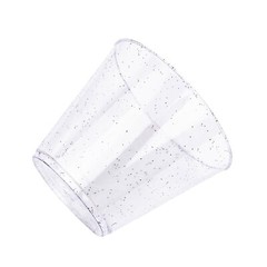12 pcs 9 oz Plastic Blush Glittered Clear Wine Cocktail GLASSES Tableware Party