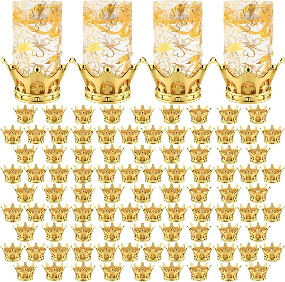 200 Pcs Gold Fillable Crown Goblets for Candy & Dessert – Wedding Party Decor