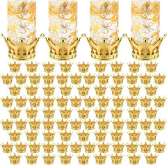 200 Pcs Gold Fillable Crown Goblets for Candy & Dessert – Wedding Party Decor
