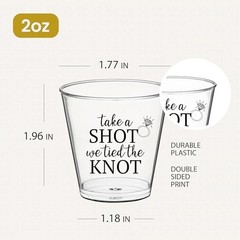 100 PCS Wedding Shot Pack of 100 Plastic – Take a Shot We Tied the Knot