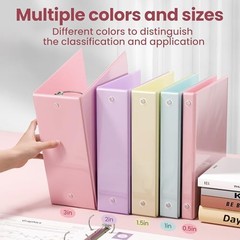 3 Ring Binder 1 Pack, Holds 175 Sheets of Letter Paper, Clear View 1 Inch Pink
