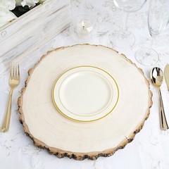 Plastic IVORY with Gold Rim 6″ PLATES Disposable Party Wedding WHOLESALE