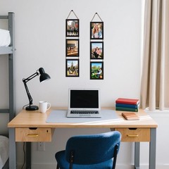 QUTREY 5×7 Collage Picture Frames Black, 6 Openings Vertical Hanging Photo Fr…