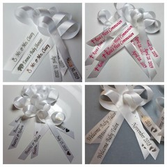 Personalized Ribbon Bow Wedding Favor Baby Shower Birthday Bridal 25 Quinceanera