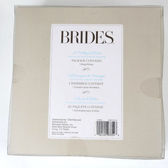 Brides Wedding Ring Bearer Pillow 7×7 White Faux Pearl Rhinestone Center Cluster