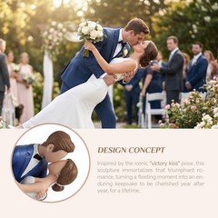 Storieme Wedding Cake Topper Decoration: Bride and Groom 4.7 inches, White