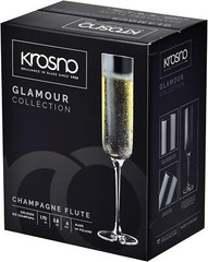 KROSNO Crystal Champagne Flute Glass | Set of 6 | 5.8 oz | Transparent