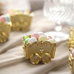 GOLD 12 Metallic Mini Chariot Wedding Favor Boxes GIFT HOLDERS Party Decorations