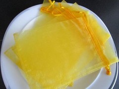new 12 pieces 5″ x 4″ Organza Bags Party Favor Gifts YELLOW WEDDING