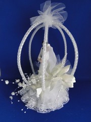 New Vintage Wedding Bliss Bride & Groom Wedding Cake Top, white coat # 424