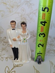 1950 Coast Novelty VFG Co Ceramic Wedding Cake Topper New Old Stock w defect MCM
