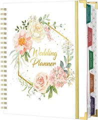 Floral Wedding Planner Book with Organizer, 5 Tabs, Hardcover, 9″ X 11.9
