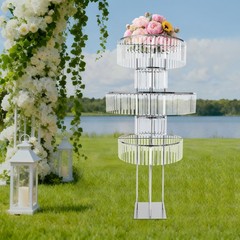 Metal Wedding Flower Stand Crystal-like Pedestal Stand 10kg/22lbs For Parties