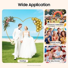 Large Heart Archway Wedding Backdrop Stand Gold Arch Frame Flower Balloon Decor