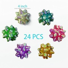 24PCS 4 Inch Star 24 Count (Pack of 1) green，pink，purple，blue，white and yellow