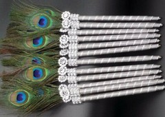 The12 Peacock Feather Pen PartyFAVOR forWeddings,Sweet16, Bridal ,Quinceañera,Bo