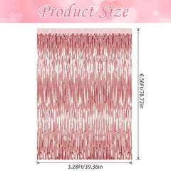 5 Pack Rose Gold Backdrop Birthday Decorations Foil Curtain Backdrop Bachelor…