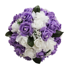 Wedding Bouquet Bridal Bridesmaid Artificial Silk Rose Flowers with Lace Fake Fl