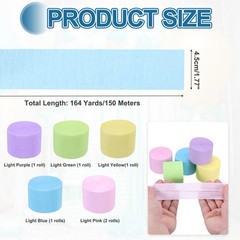 Crepe Paper Streamers 6 Rolls 492ft (5 Color)